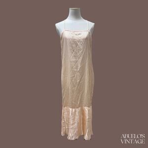 Scott McClintock Slip Dress | Peach Satin | Size 10 | Vintage